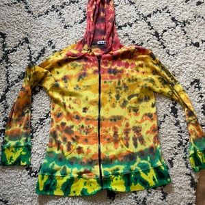 Rat & boa tie dye zip up